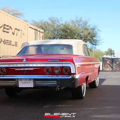 20 inch Ridler 645 Grey w/ Machined Face & Polished Lip on a 1964 Chevrolet Impala