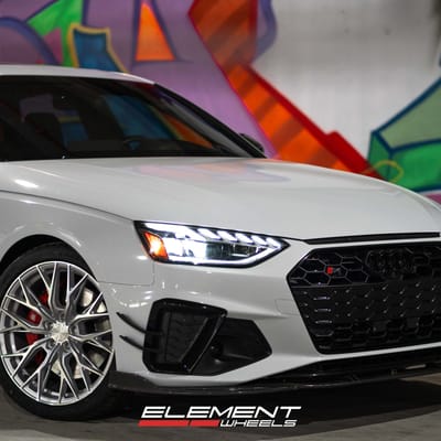 19 inch MRR Ground Force GF5 in Silver Machined on a 2021 Audi S4