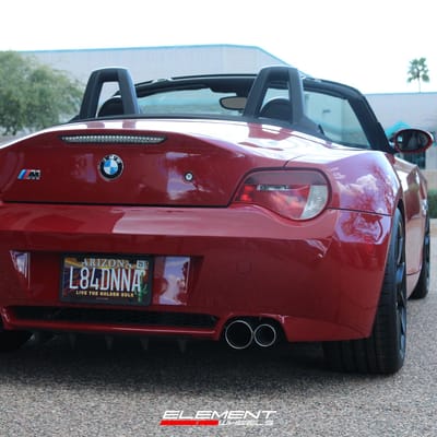 18 inch Staggered ESR RF2 Matte Black on a 2007 BMW Z4M Roadster