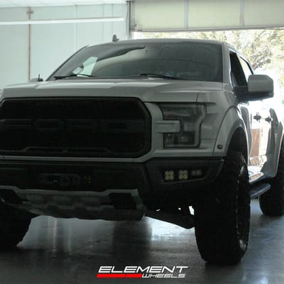 17 inch Method Race MR308 Roost Matte Black on a Leveled 2019 Ford Raptor