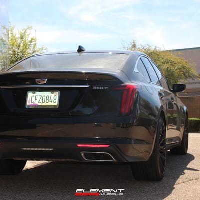 20 inch Staggered Lexani Aries Full Gloss Black on a 2020 Cadillac CT5 Sedan