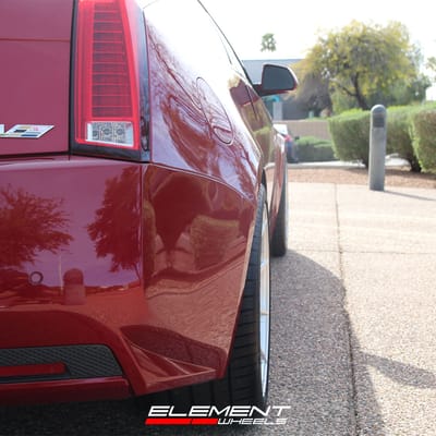 20 inch Staggered Variant Argon Silver Mirror Face on a 2011 Cadillac CTS-V Coupe