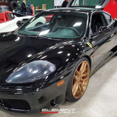 20 inch Staggered Variant Krypton in Brushed Monaco Copper on a 2003 Ferrari 360 Modena