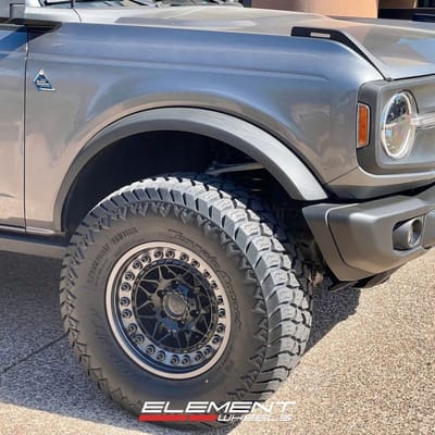 17 Inch Black Rhino Alpha in Matte Black on a 2023 Ford Bronco