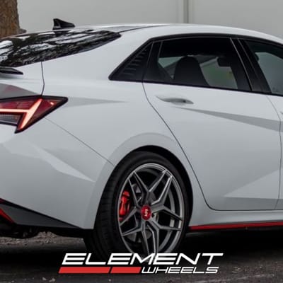 19 Inch Variant Xenon Satin Gunmetal on a Hyundai Elantra N
