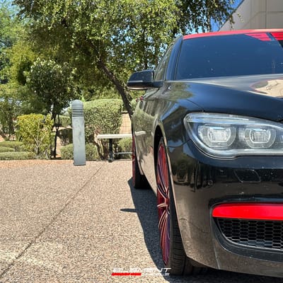 22 inch Element EL15 Candy Red on a 2014 BMW 7 Series RWD