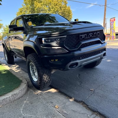 18 inch KMC KM447 Impact Forged Monoblock in Raw Machined on a 2021 Dodge Ram 1500 TRX