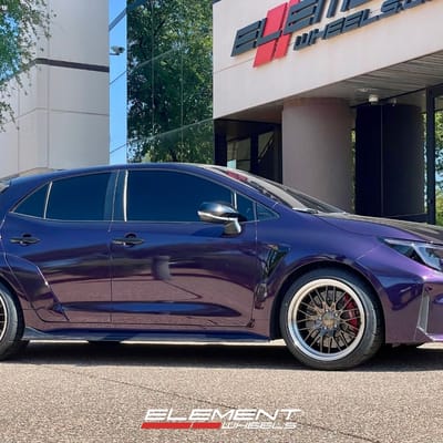 18 inch Ace Alloy AFF04 in Bronze w/ Machined Lip on a 2023 Toyota GR Corolla