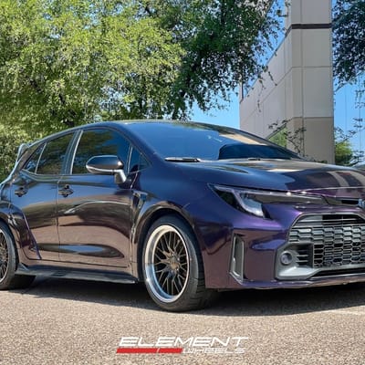 18 inch Ace Alloy AFF04 in Bronze w/ Machined Lip on a 2023 Toyota GR Corolla