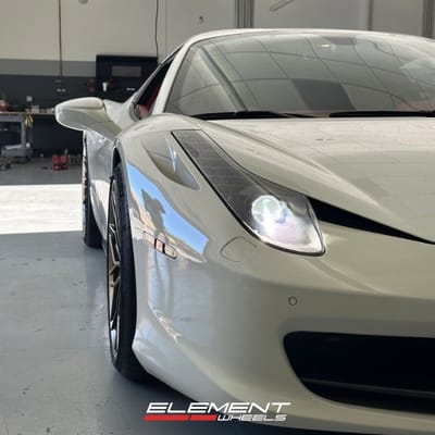 20 and 21 inch Staggered Variant Maxim Satin Bronze on a 2013 Ferrari 458 Spyder