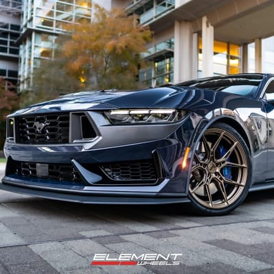 Staggered 20 inch Variant Nysa in Gloss Bronze on a 2024 Ford Mustang Dark Horse