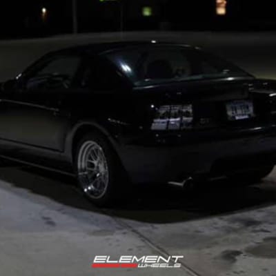 Staggered 18 inch Aodhan DS06 Silver w/ Machined Face on a 2004 Ford Mustang