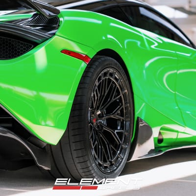 20 inch Staggered Ferrada FR12 in Obsidian Gloss Black on a 2018 McLaren 720s