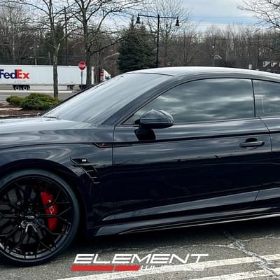 20 inch Ace Alloy AFF09 Gloss Piano Black on a 2023 Audi RS5 w/ Carbon Ceramic Brakes