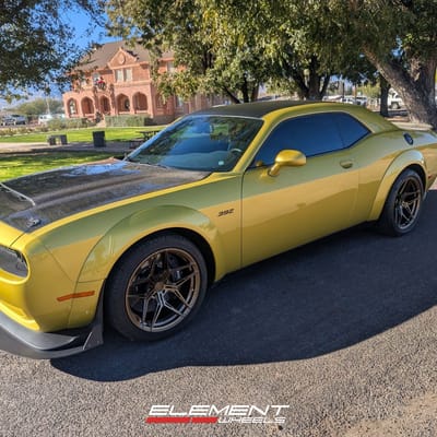 20 inch Variant Zeno in Gloss Bronze on a 2022 Dodge Challenger (Factory Widebody)