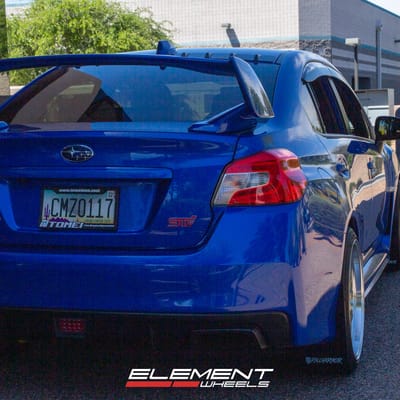 19 Inch Ace Alloy AFF10 in Gold W/ Machined Lip on a 2019 Subaru STI
