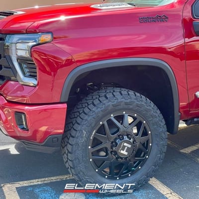 22 inch Hostile H402 Diablo in Asphalt on a 2024 Chevrolet Silverado 3500HD Dually