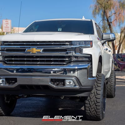 22 inch AXE Offroad Hades Gloss Black Milled on a 2020 Chevrolet Silverado 1500 Duramax 4WD