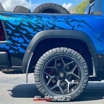 22 inch 4Play Off-Road 4P06 in Brushed Black on a 2022 Dodge Ram 1500 TRX