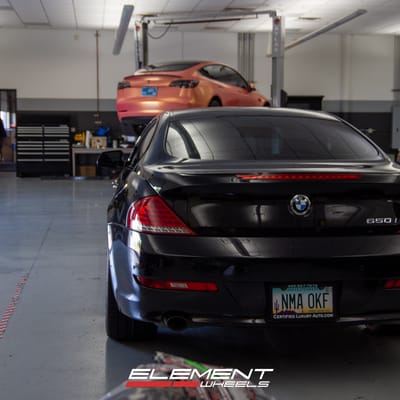 Staggered 20 Inch Variant Krypton in Super Black Chrome on a 2010 BMW 650i