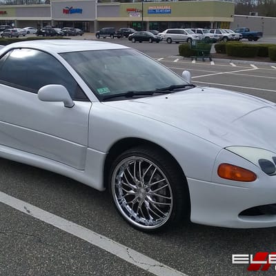 20x8.5 MRR GT1 Hyper Silver 5x4.5/114.3+35mm on a 1997 Mitsubishi 3000GT VR4 w/ Specs