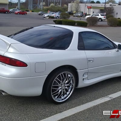 20x8.5 MRR GT1 Hyper Silver 5x4.5/114.3+35mm on a 1997 Mitsubishi 3000GT VR4 w/ Specs