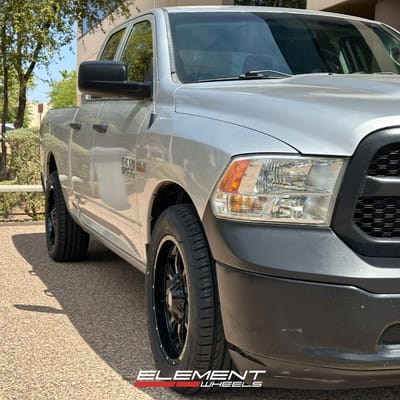20 inch Moto Metal MO970 Gloss Black Milled on a 2016 Dodge Ram 1500