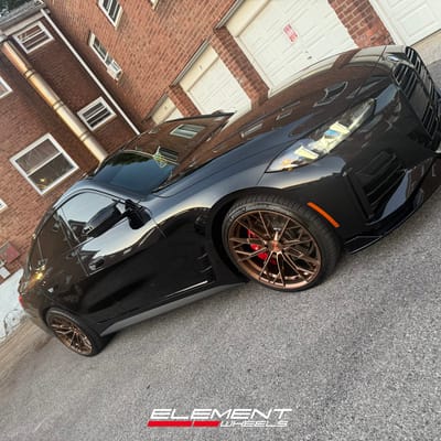 Staggered 20 inch Ferrada Forge-8 FR11 in Brushed Cobre on a 2025 BMW M440i X-Drive Gran Coupe