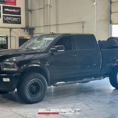 20 inch Black Rhino Alpha in Matte Black w/ Gunmetal Lip on a 2010 Dodge Ram 2500
