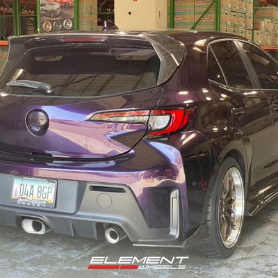 18 inch Ace Alloy AFF04 in Bronze w/ Machined Lip on a 2023 Toyota GR Corolla
