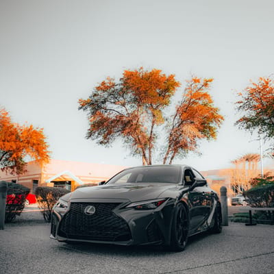 19 Staggered Vossen HF-5 in Gloss Black on a 2024 Lexus IS 350 F Sport