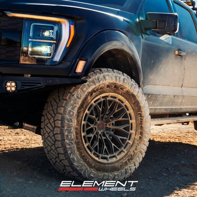 20 Inch Ferrada Wheels Forge8 FTR12 in Obsidian Black on a 2024 Ford F150 Raptor R