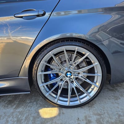 20 Staggered Variant Rian Chrome Powder coated on a 2018 BMW M3