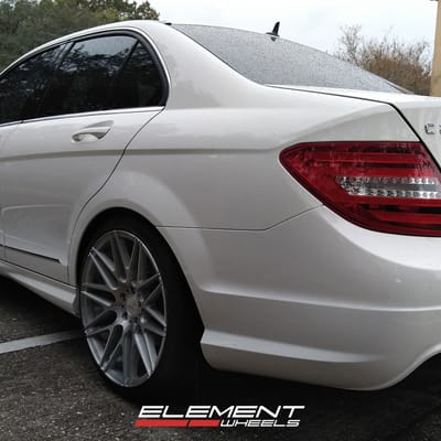 19 inch Staggered Verde VFF01 Brushed Aluminum on a 2013 Mercedes C250 Sport Sedan