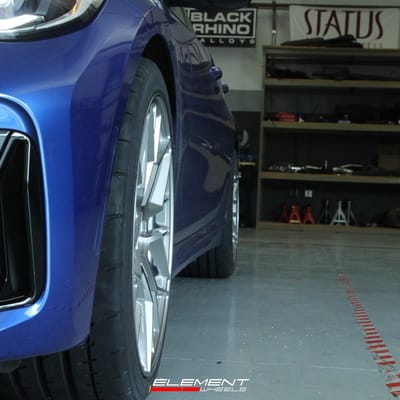 Staggered 19 Inch Variant Radon in Brushed Titanium on 2021 BMW M340i