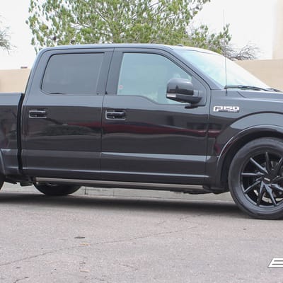 20 inch KMC KM705 Burst Gloss Black on 2015 Ford F-150