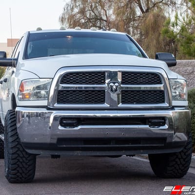 18 inch Helo HE901 Satin Black on 2014 Dodge Ram 2500/3500 HD (Stock Height)