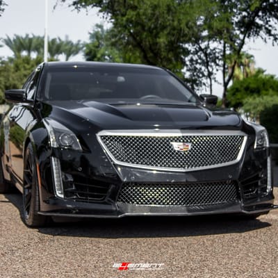 19 inch Staggered Variant Radon Gloss Piano Black on a 2016 Cadillac CTS-V Sedan