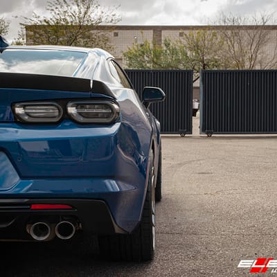 Staggered 20 Inch Variant Krypton in Super Black Chrome on a 2019 Camaro SS 1LE