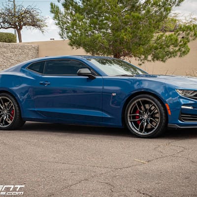 Staggered 20 Inch Variant Krypton in Super Black Chrome on a 2019 Camaro SS 1LE