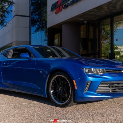 Staggered 20 Inch XIX X61 in Gloss Black w/Stainless Steel Lip on a 2017 Chevrolet Camaro