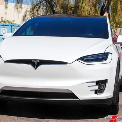 22 inch Vossen CV3-R Concave Custom Matte Black Coated on 2018 Tesla Model X