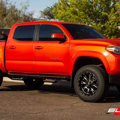 18 inch Fuel Off-Road Throttle Matte Black w/ Milled Accent D513 on 2016 Toyota Tacoma w/ 2-3 inch lift