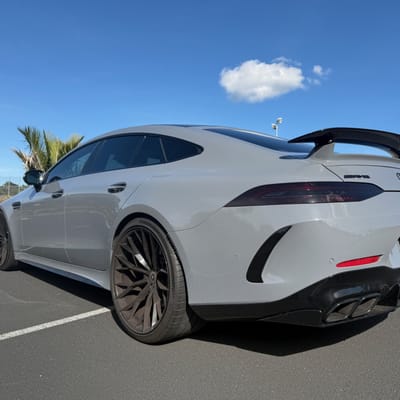 Staggered 22 inch Ferrada Forge-8 FR9 in Obsidian Black on a 2020 Mercedes Benz AMG GT63S