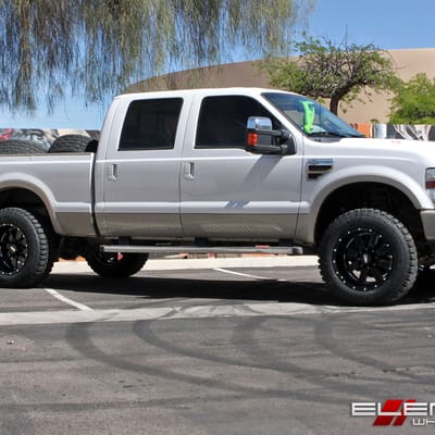 20x12 Moto Metal MO962 Gloss Black Milled on a 2010 Ford F-250 w/ Specs