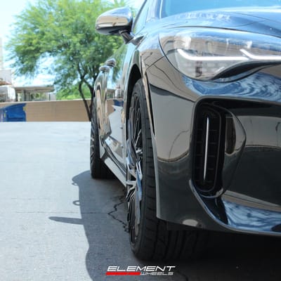 Staggered 20 Inch Lexani Wraith in Gloss Black on 2019 Kia Stinger GT2