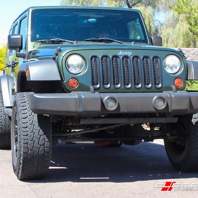 17 inch Fuel Off-Road Vapor All Matte Black D560 on 2008 Jeep Wrangler JK w/ 3" Lift