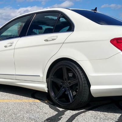 Staggered 18 Inch Verde V09 Spry in Satin Black on a 2012 Mercedes Benz C300 Sedan