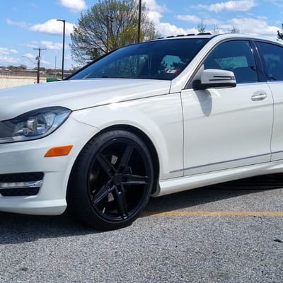 Staggered 18 Inch Verde V09 Spry in Satin Black on a 2012 Mercedes Benz C300 Sedan