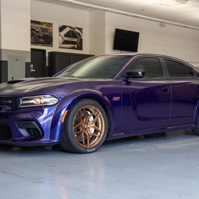 Variant Xenon in Brushed Bronze on a Dodge Charger Scat Pack Widebody